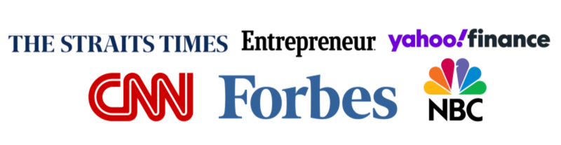 Featured in The Straits Times, Entrepreneur, Yahoo Finance, CNN, Forbes, and NBC
