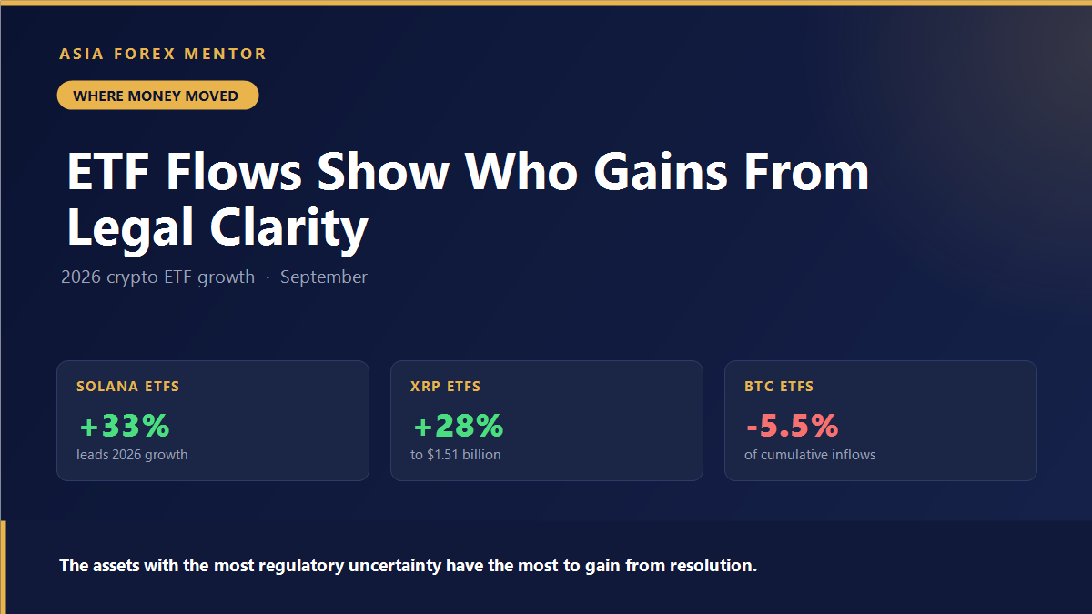 Solana ETFs up 33% and XRP ETFs up 28% to 1.51 billion dollars in 2026