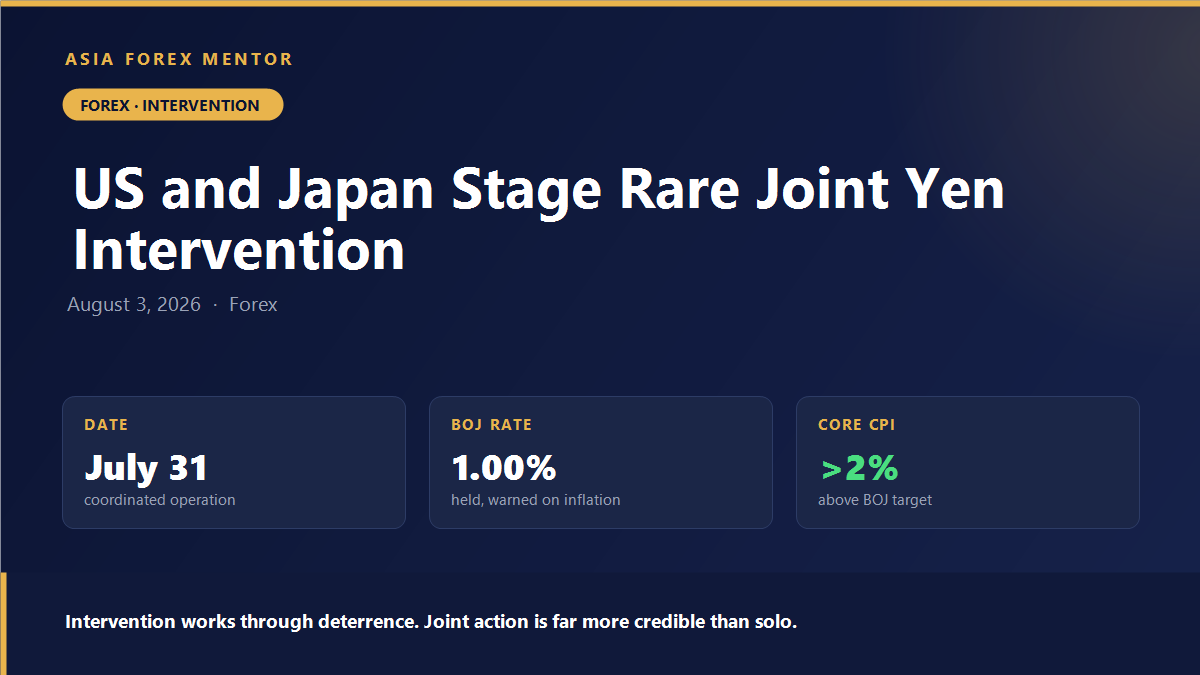 United States and Japan stage a rare joint yen intervention on July 31 with the BOJ rate at 1%